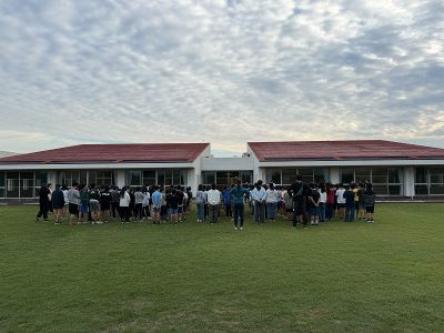 ５年生　大貫海浜学園２日目の朝　　ラジオ体操