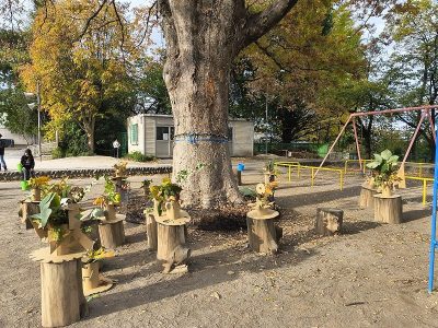 ４年生図工「森の妖精のぼうし」